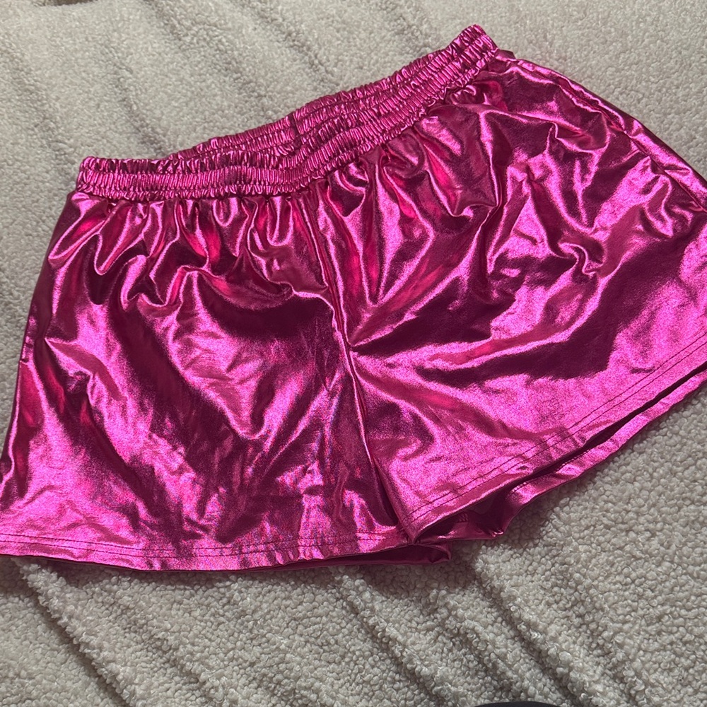 SHEIN Metallic Fuchsia Athletic Shorts